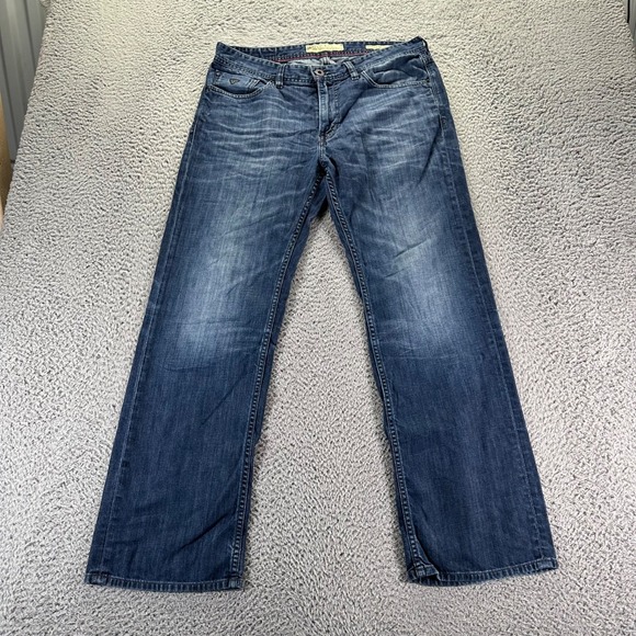 Vintage Guess Jeans Mens 34x30 Blue Dark Wash Cotton Desmond Relaxed Straight - Picture 1 of 11